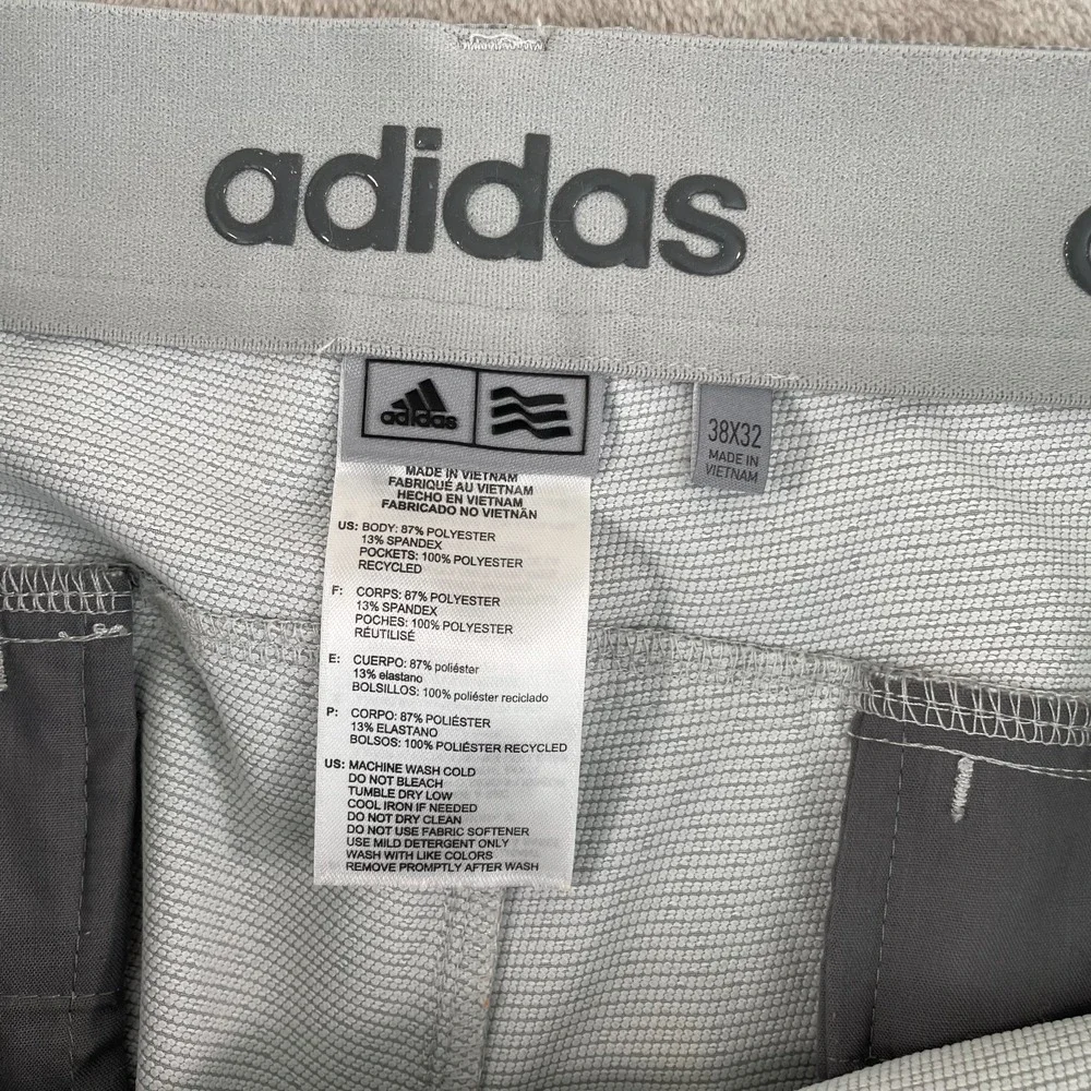 Adidas Performance Golf Pants Men 38x32 Grey Geometric AOP Stretch Straight NWOT